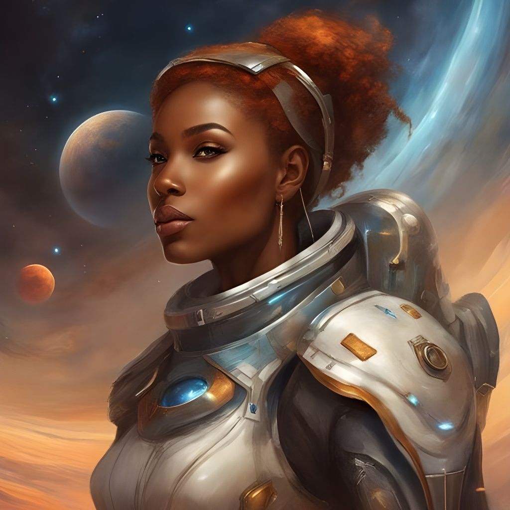 Futuristic Gothic Astronaut: Alluring Sci-Fi Portrait