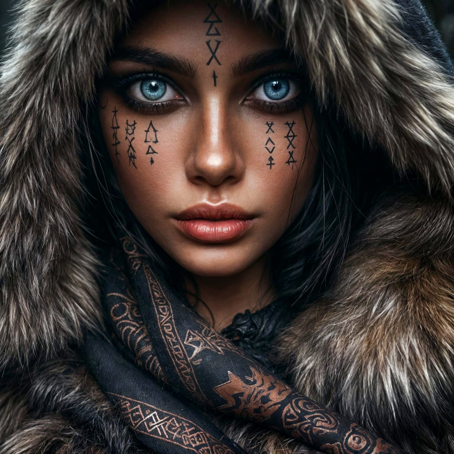 Dark, Cinematic Portrait of a Mysterious Middle-Eastern Girl