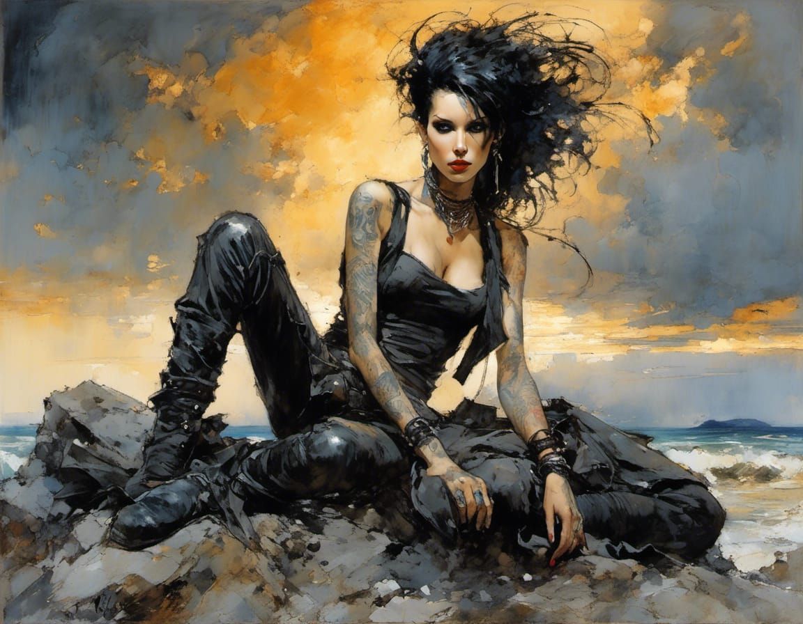 Lisbeth Salander on the shore