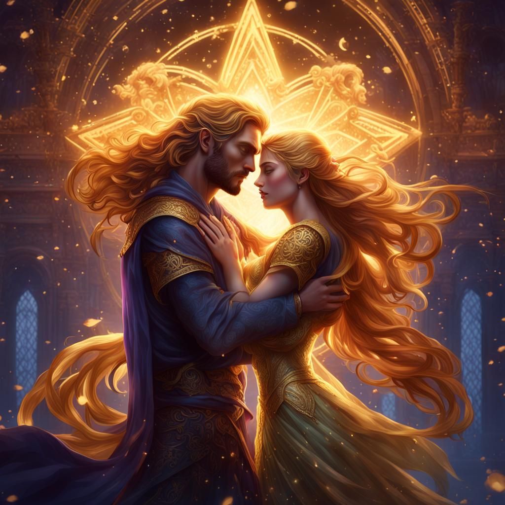 Etheric Woman's Loving Embrace: Dark Fantasy Art