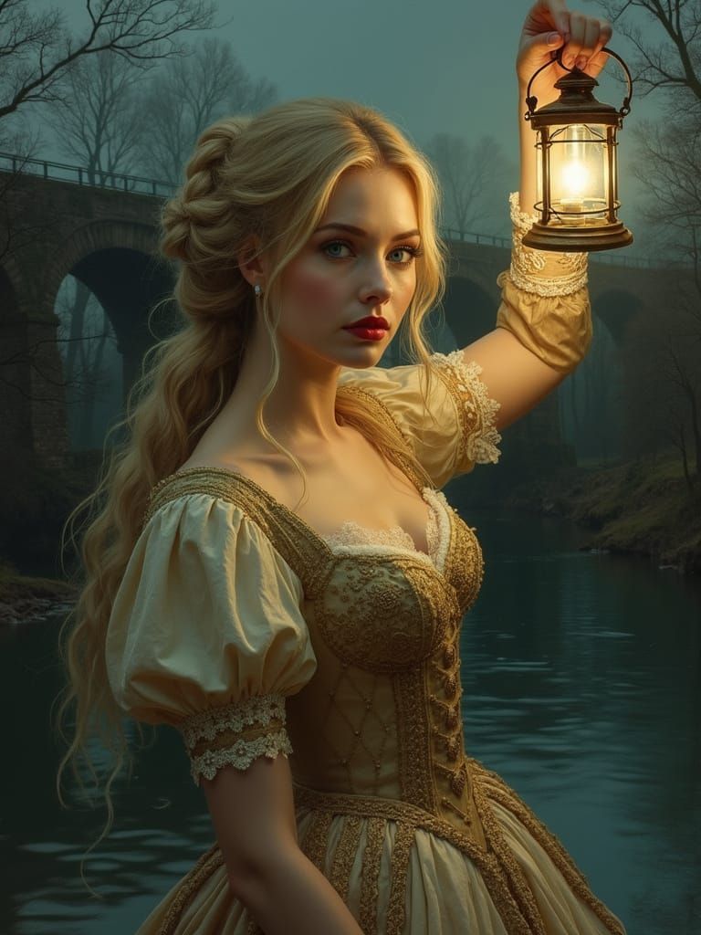 Regency Beauty Under Moonlit Ironbridge