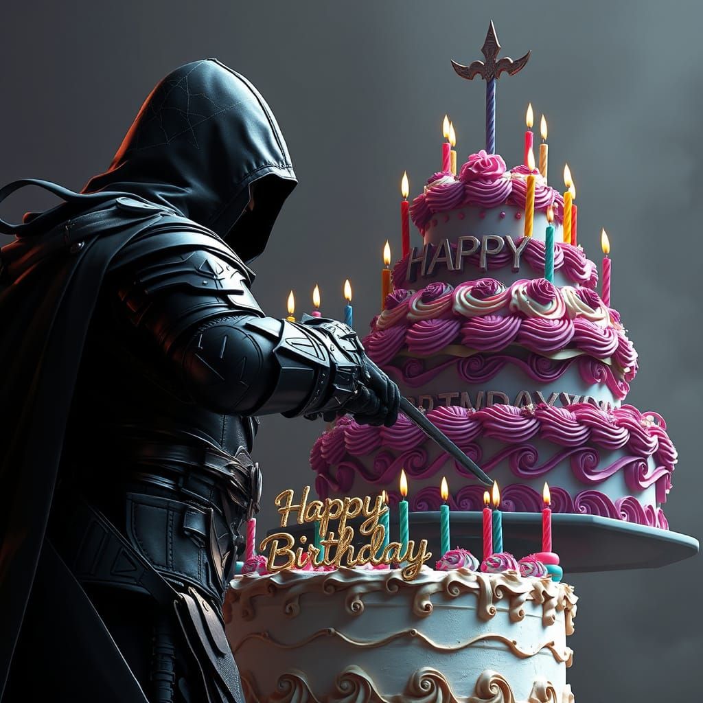 Stealthy Assassin in Anime-Inspired 3D Armor Stands Before B...