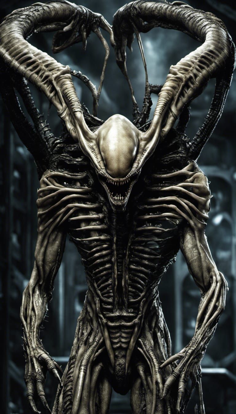 Hyperrealistic Xenomorph Queen Face Hugger Specimen