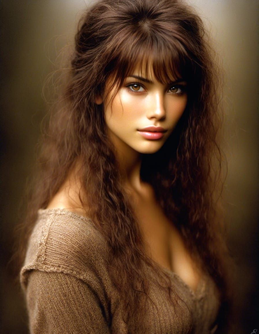 Detailed Portrait of a Young Woman in Realism Style