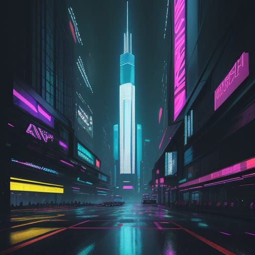 Cyberpunk Cityscape at Dusk: A Hyperrealistic Vision