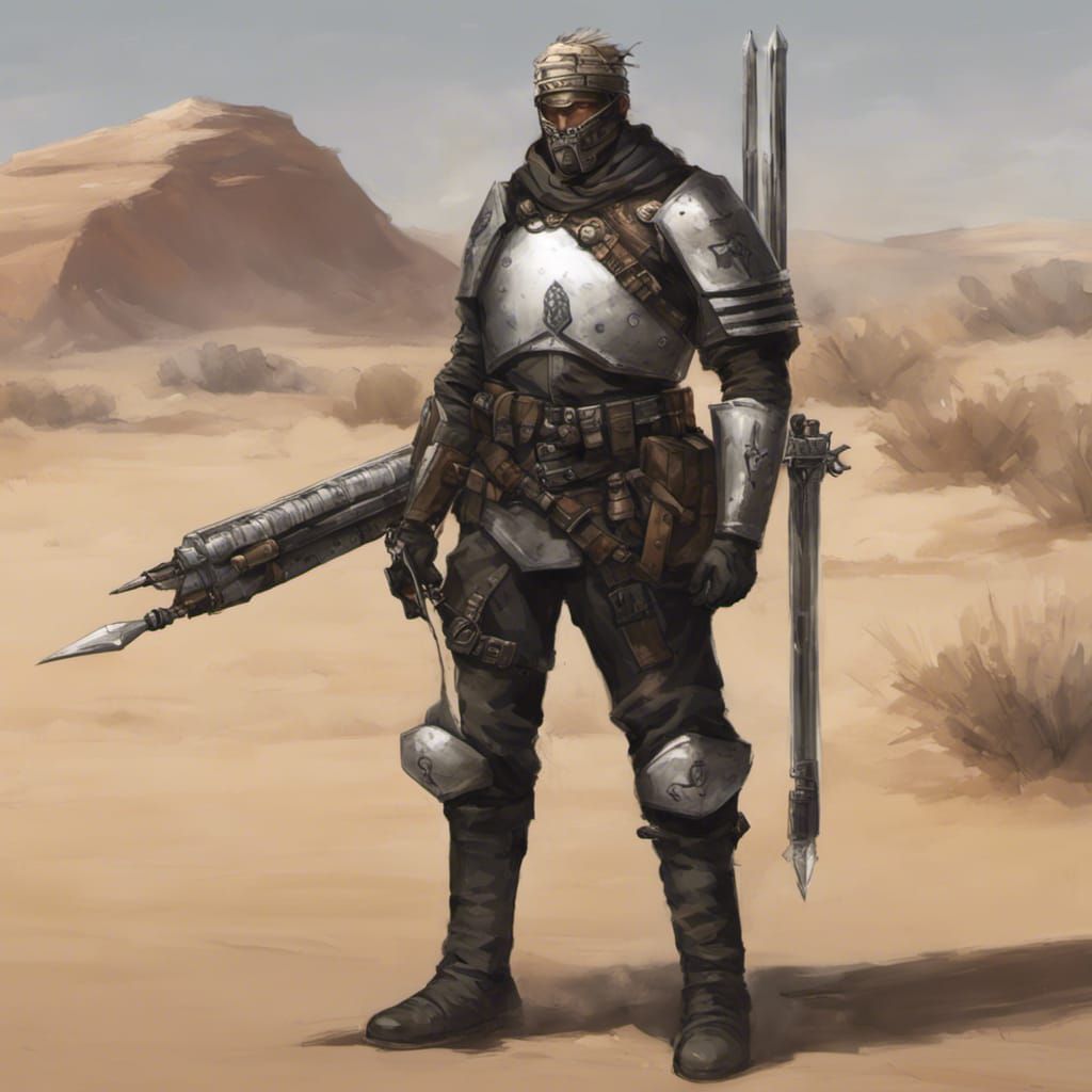 Wasteland Warrior with Katana in Misty Graveyard