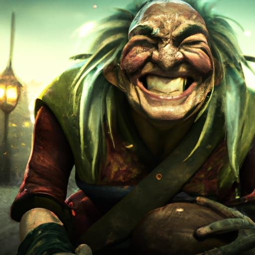 Hysterical Old Woman: Dark Fantasy Concept Art