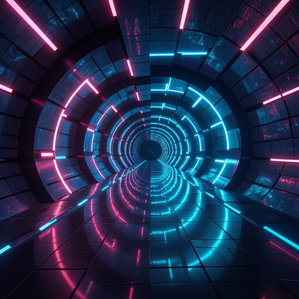 Endless 3D Tunnel with Geometric Shapes