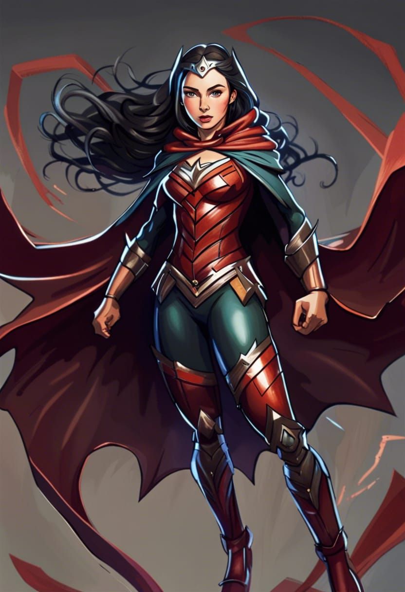 Wonder Woman, Catwoman, Spider-Girl Fusion: Digital Art