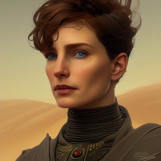 Paul Atreides Portrait in Hyperdetailed Splash Art Style