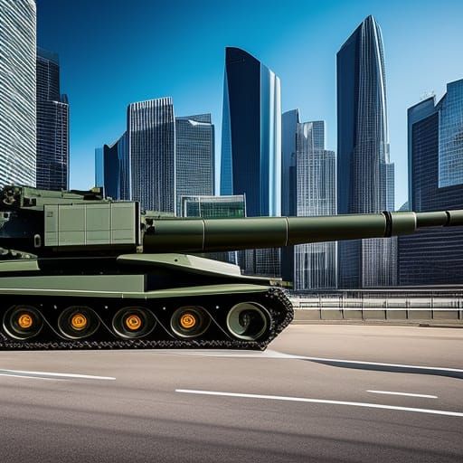 Futuristic Howitzer in Synthwave Comic Book Style