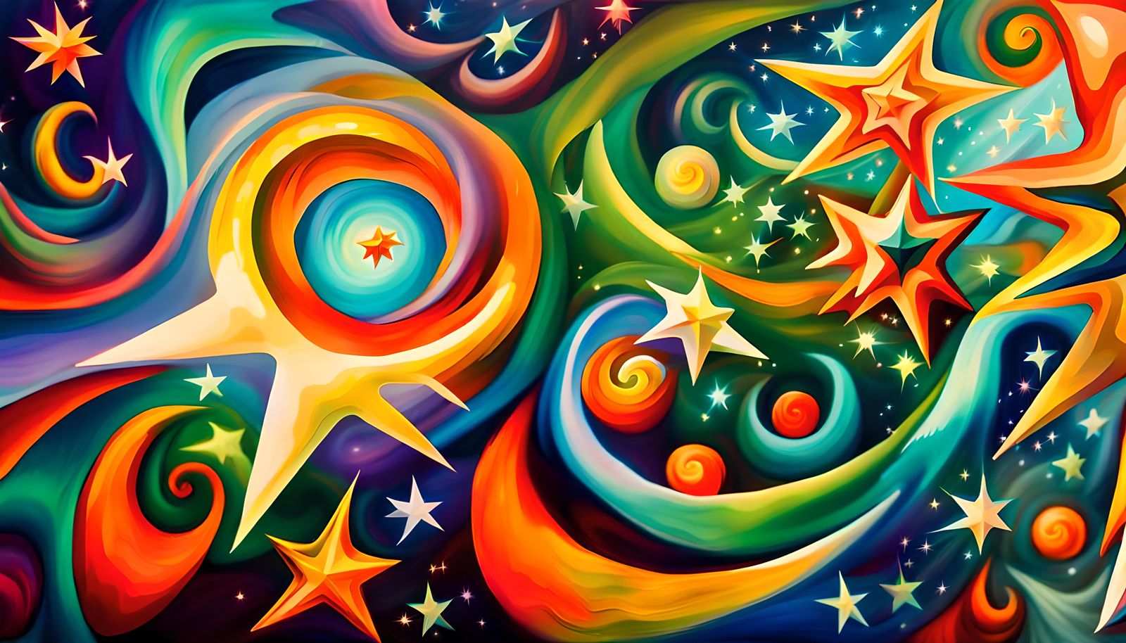 Vibrant Iridescent Star Cluster in Electromagnetic Maelstrom