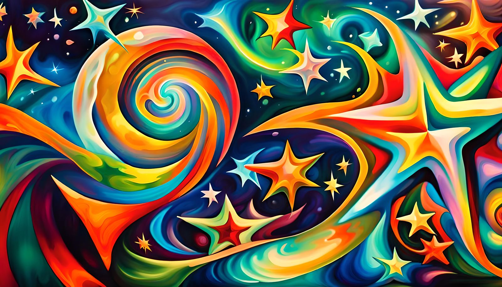 Iridescent Stars in Electro Magnetic Plasma Maelstrom