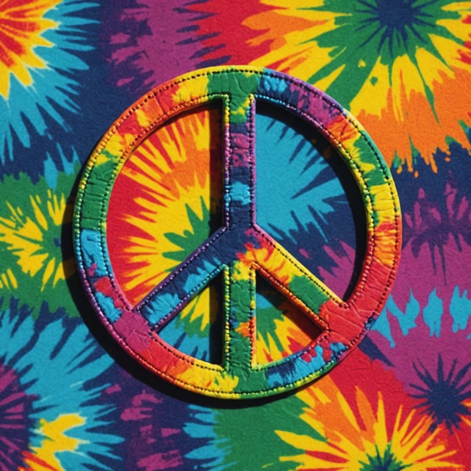 Tie-Dye Peace Sign in Abstract Art