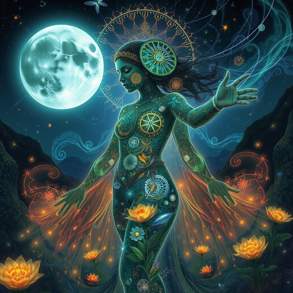 Earth and Moon Mindscape in Ethereal Style