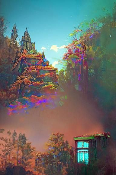 Psychedelic Minecraft House in 8k Resolution