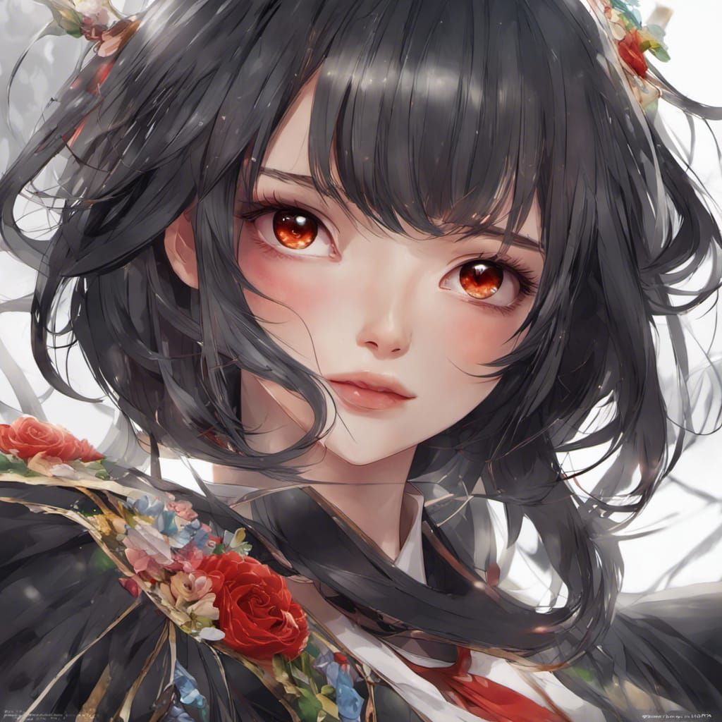 Realistic Anime Woman Digital Art