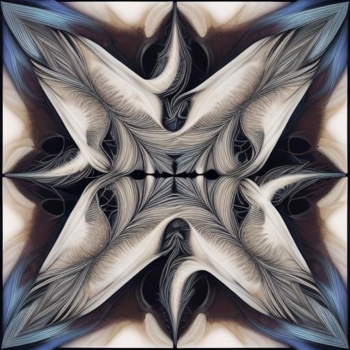 Abstract Fractal Feathers in 3D Shading