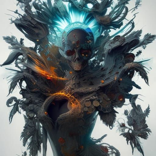 Dark Fantasy Warrior in Hyper-Detailed Digital Art