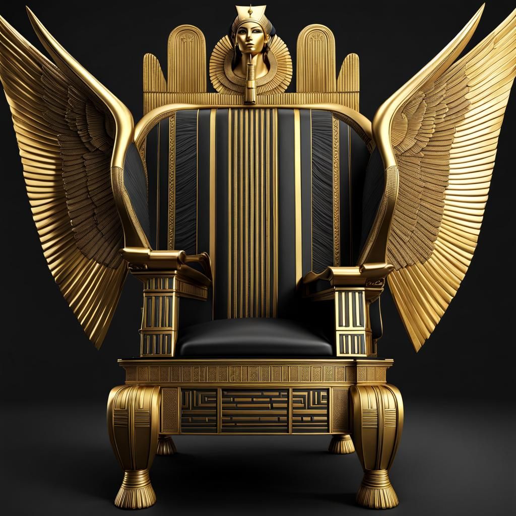 Futuristic Egyptian Royal Chair for Osiris in 8k