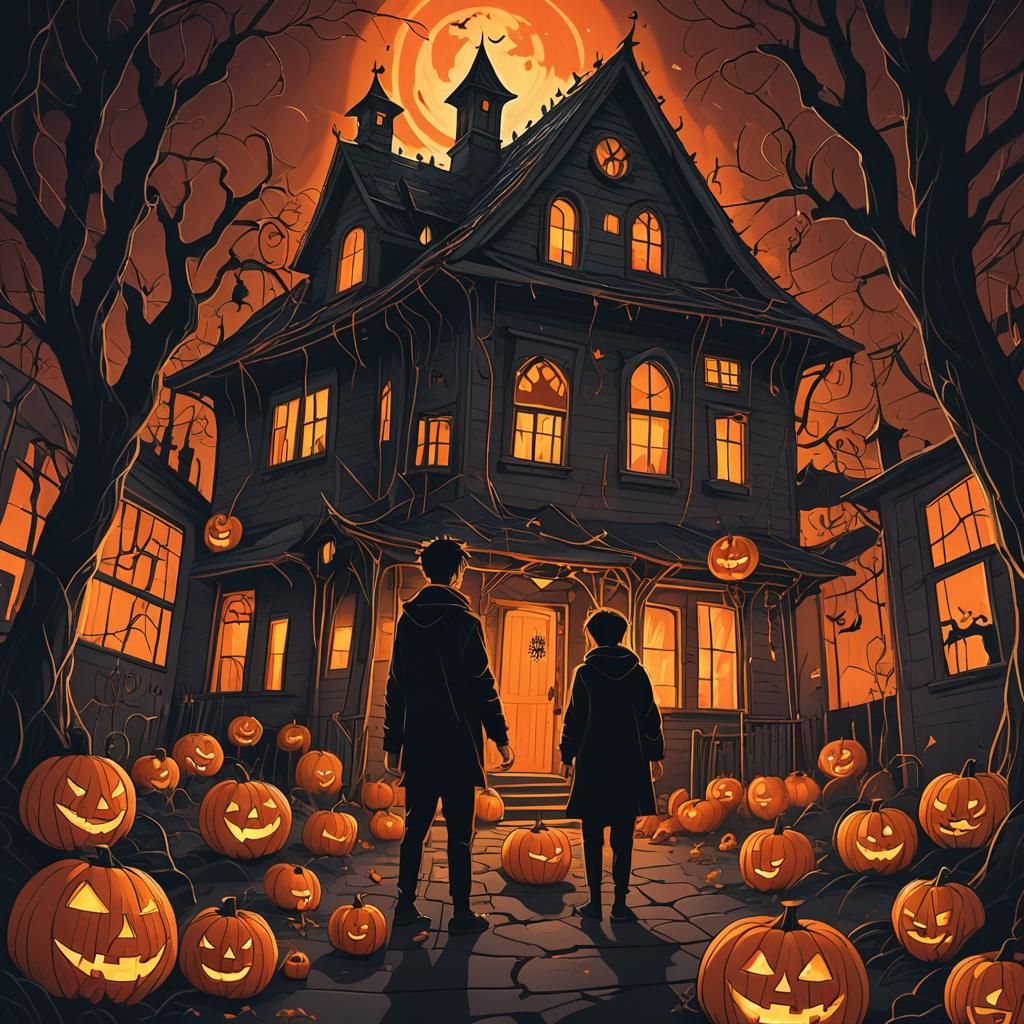 Whimsical Halloween Creep in Dark Fantasy Style