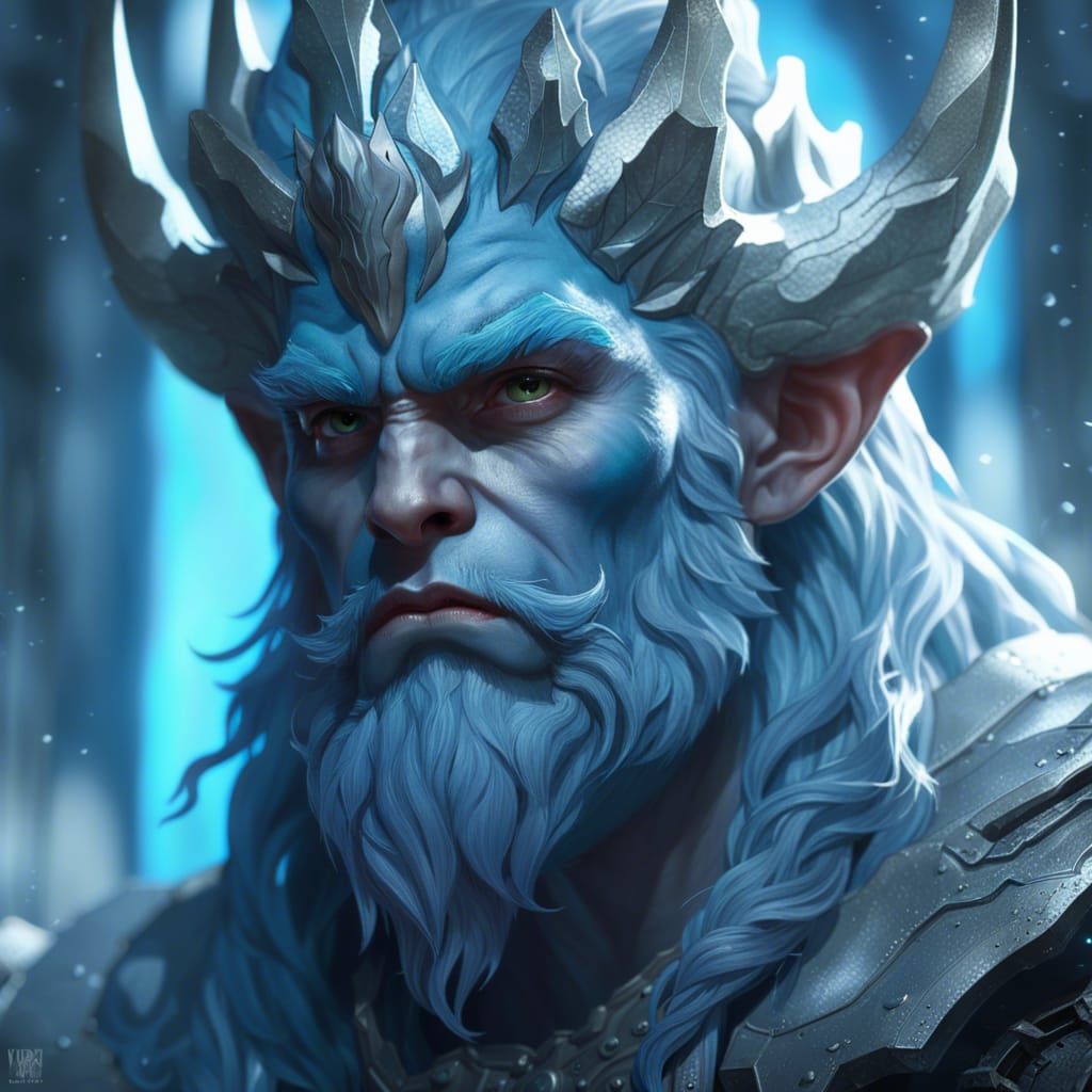 Frost Giant Portrait in Art Nouveau Style