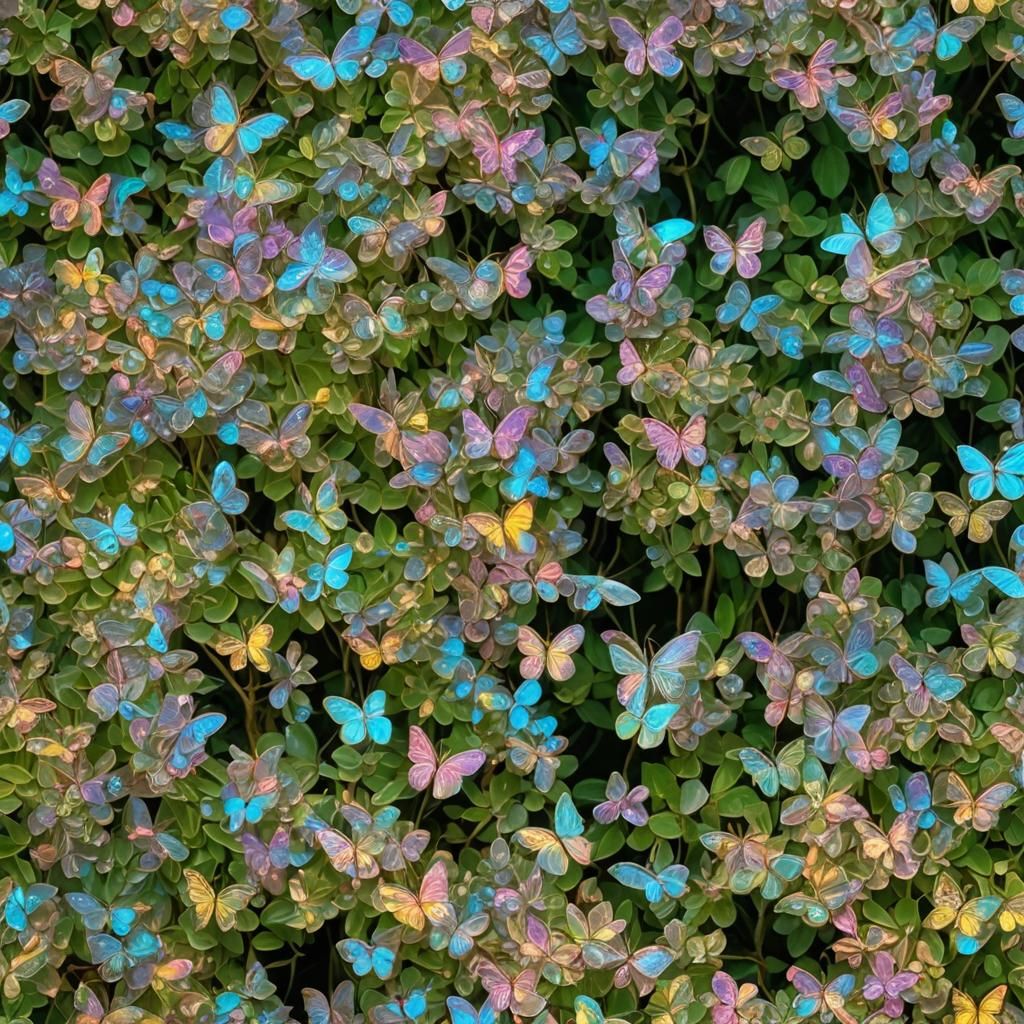 Ethereal Fairies with Iridescent Wings in Labyrinth