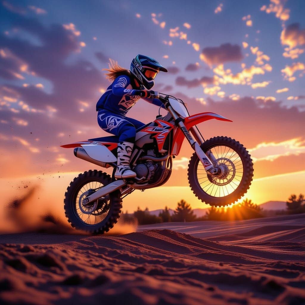 Kx65 Dirtbike Soars Over Tabletop Jump