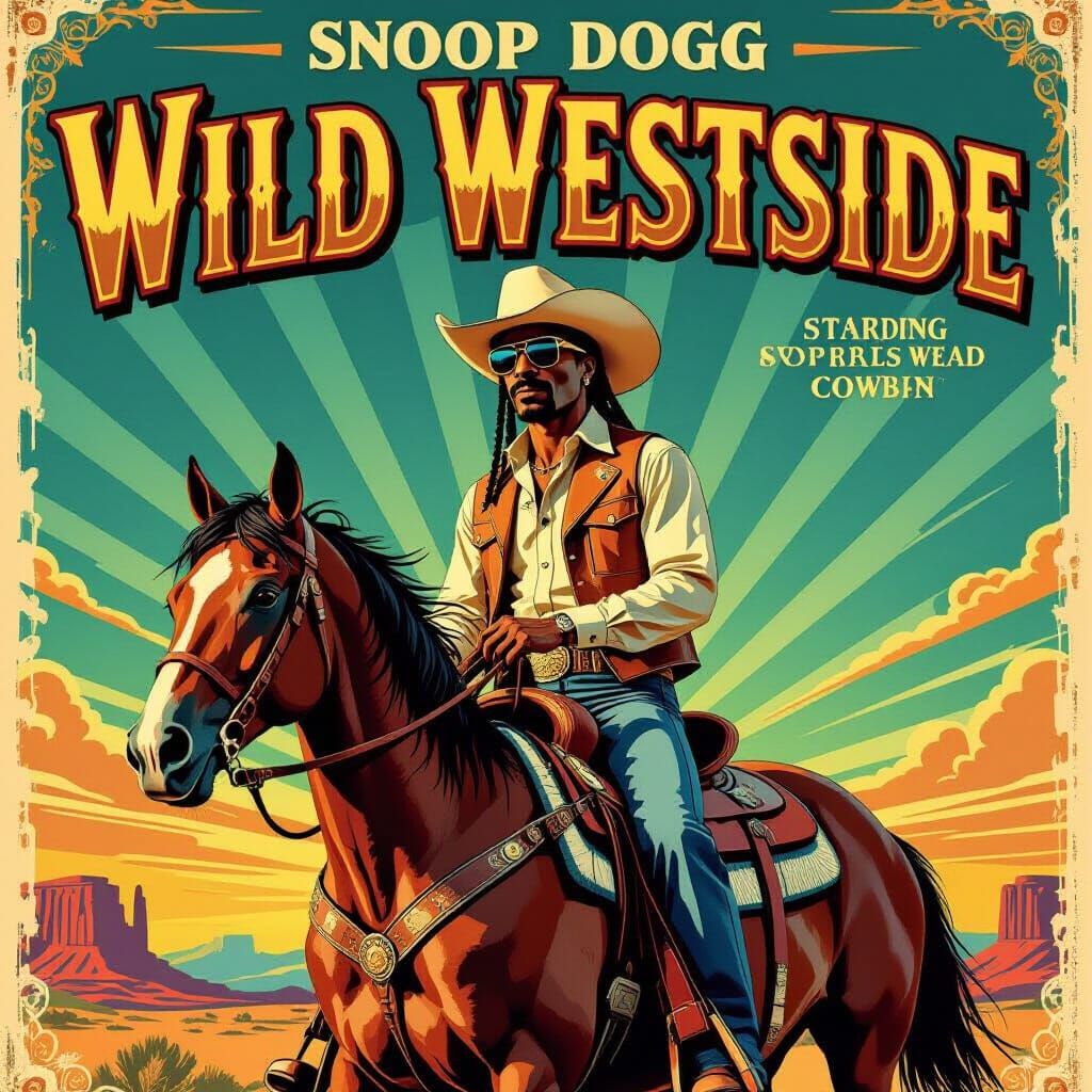 Snoop Dogg as Cowboy in 1940s Wild Westside Poster