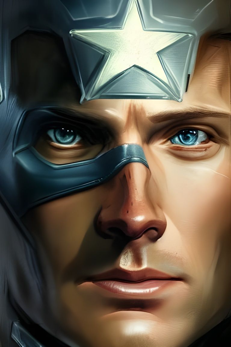 Captain America Hyperdetailed Portrait in HD Style
