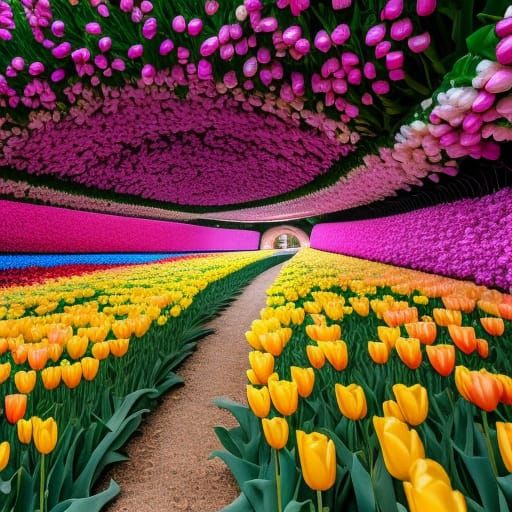 Stunning Hyperdetailed Tulip Tunnel in 8K