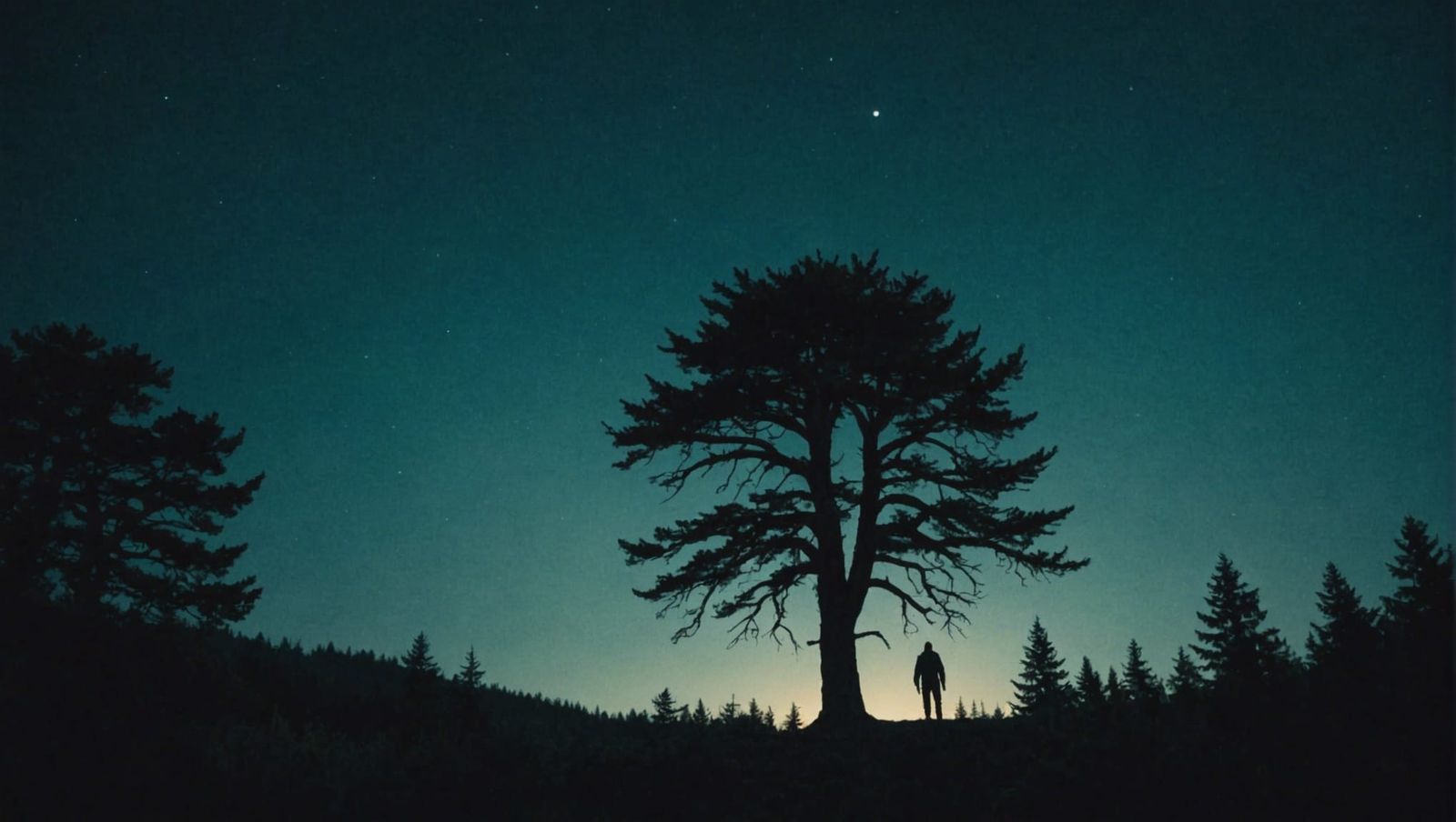 Humanoid Tree Guardian in Moonlit Forest