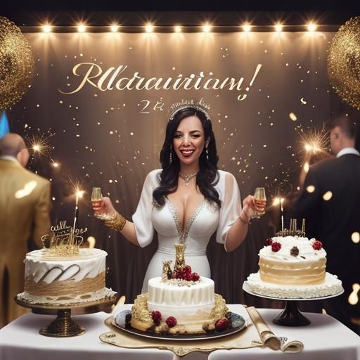 Festive Celebration with Champagne and Cake