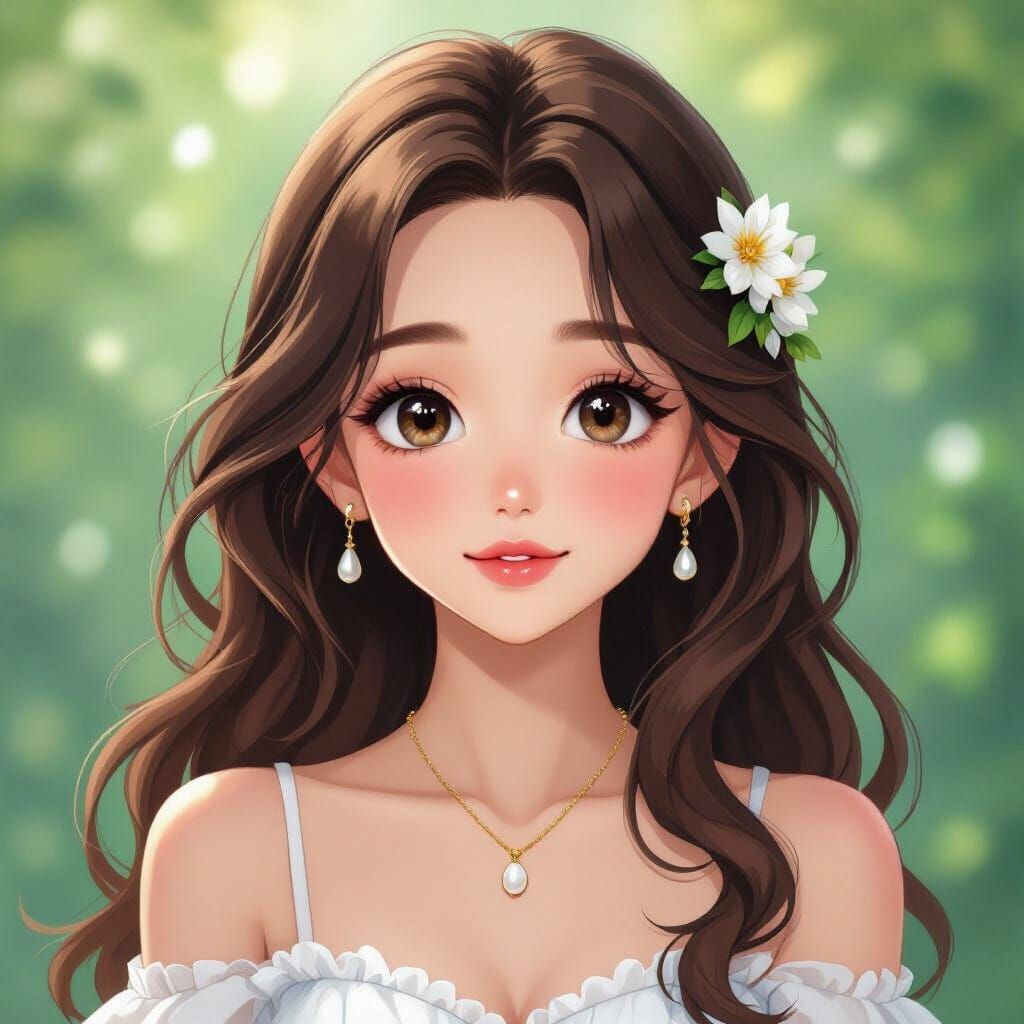 Anime Girl Portrait in Ghibli Digital Art Style