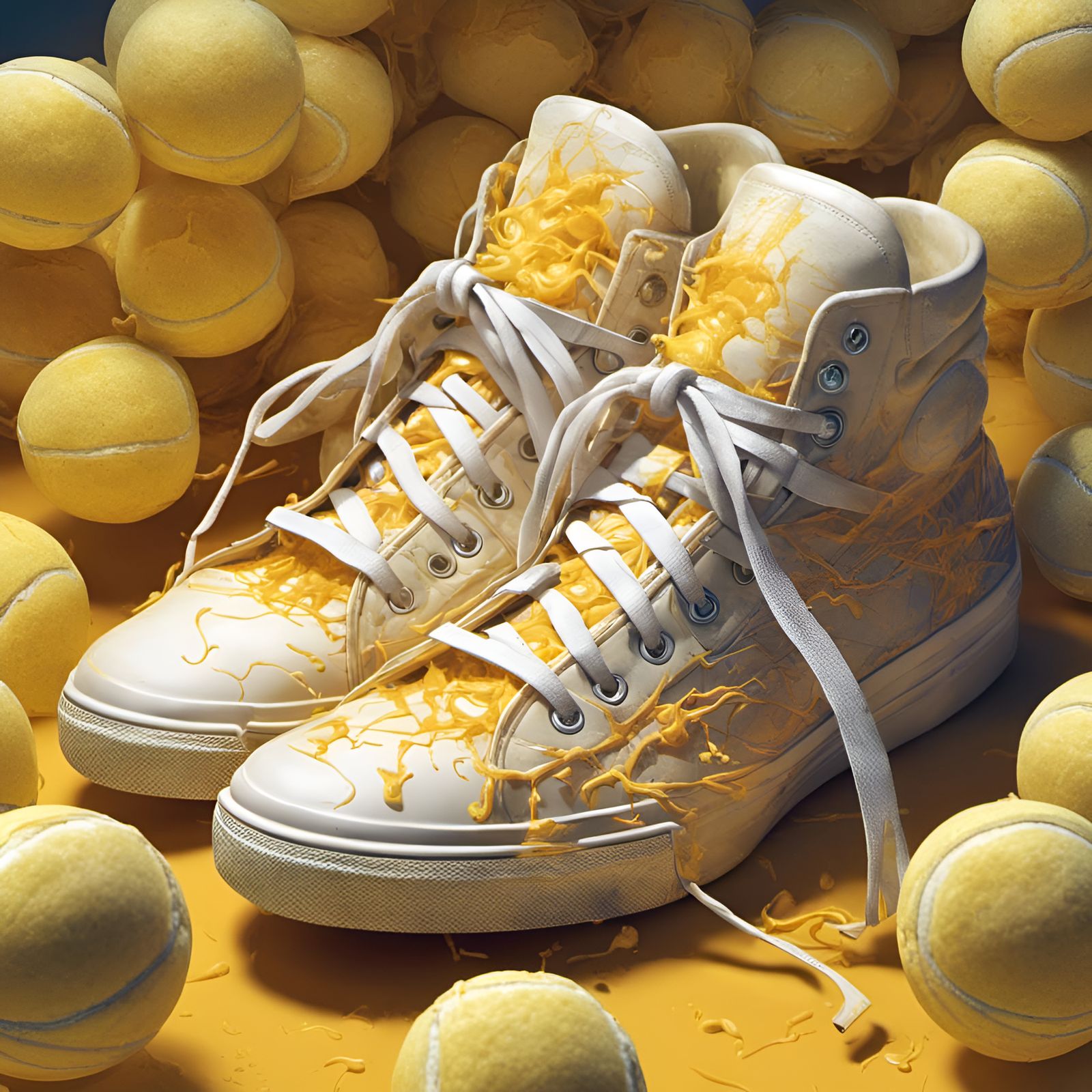 Cheese Tennis Shoes Digital Illustration