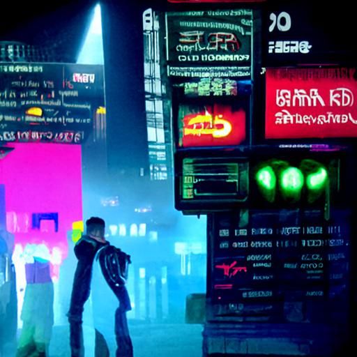 Futuristic Cyberpunk Cityscape with Neon Lights