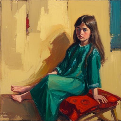 Girl in Kaftan: Oil Painting Portrait