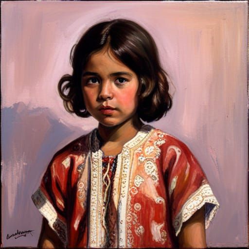 Girl in Kaftan as Oil Painting
