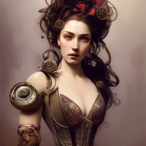 Steampunk Corset Portrait in Hyperrealistic 3D