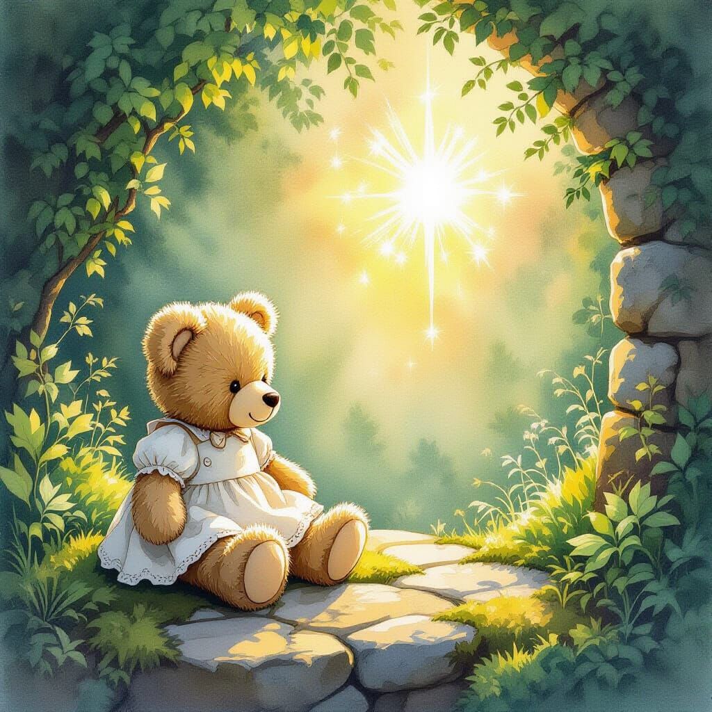 Ethereal Portal Opens Over Teddy Bear