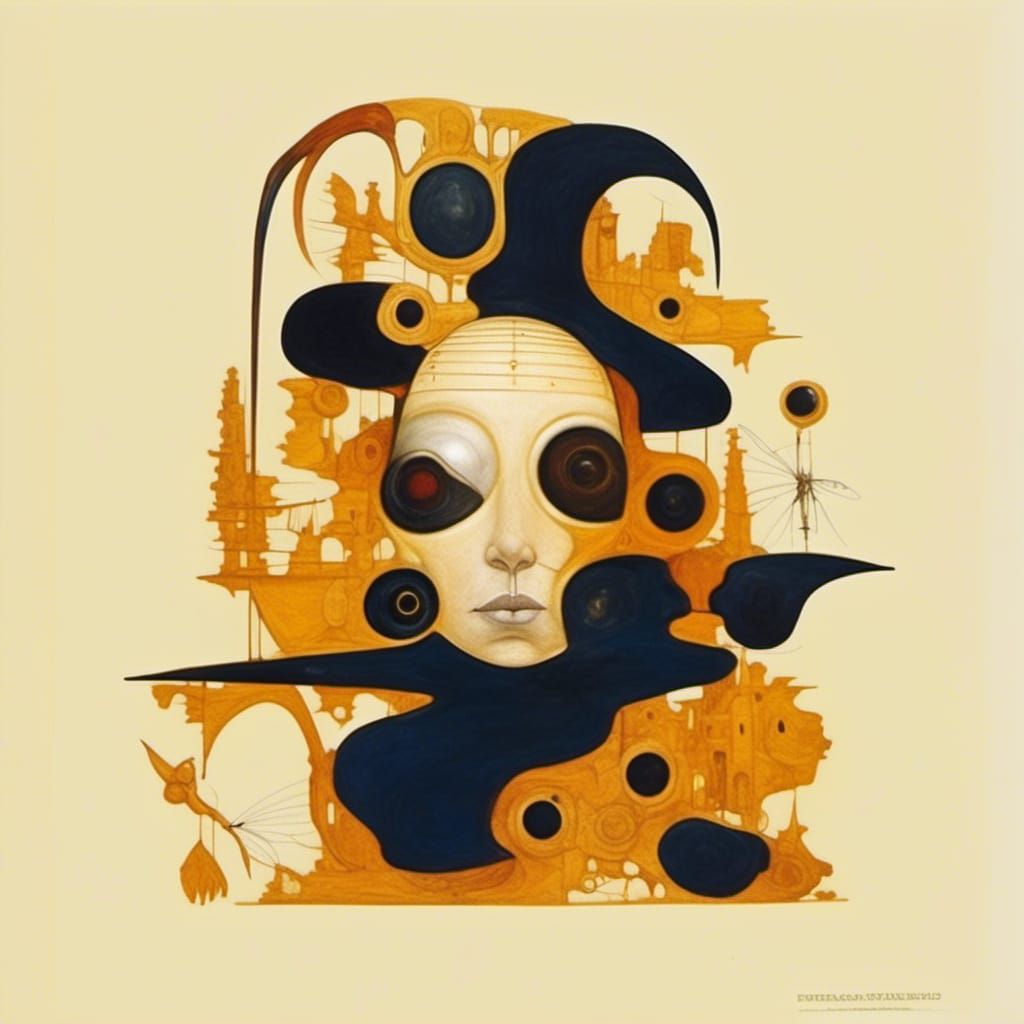 Dark Surreal Cyberpunk Metallic Landscape