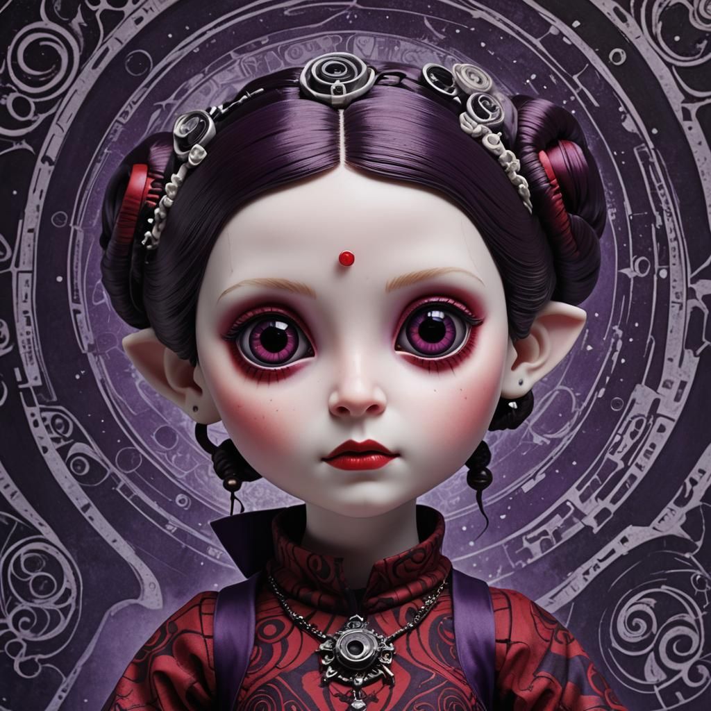 Star Wars Leia Doll in Gothic Whimsy Style