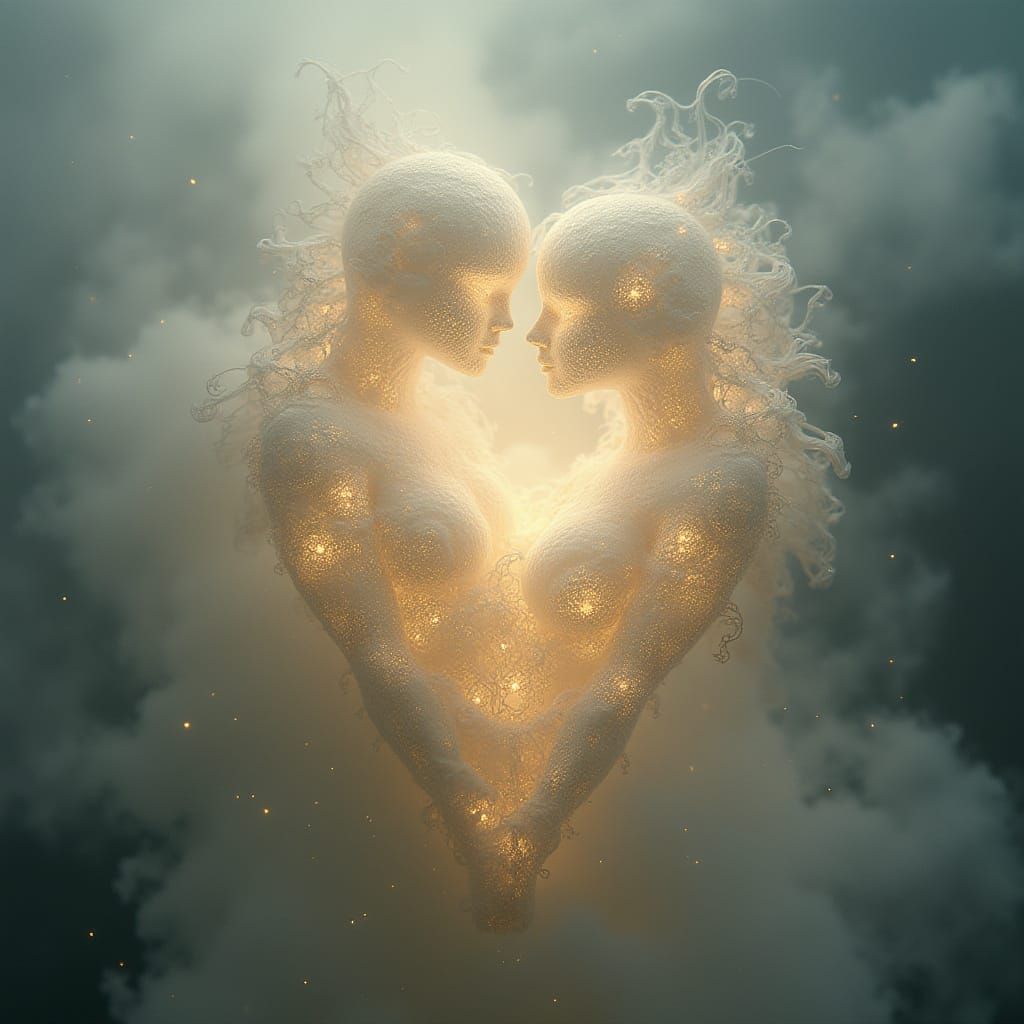 Ethereal Forms in Soft, Glowing Mist