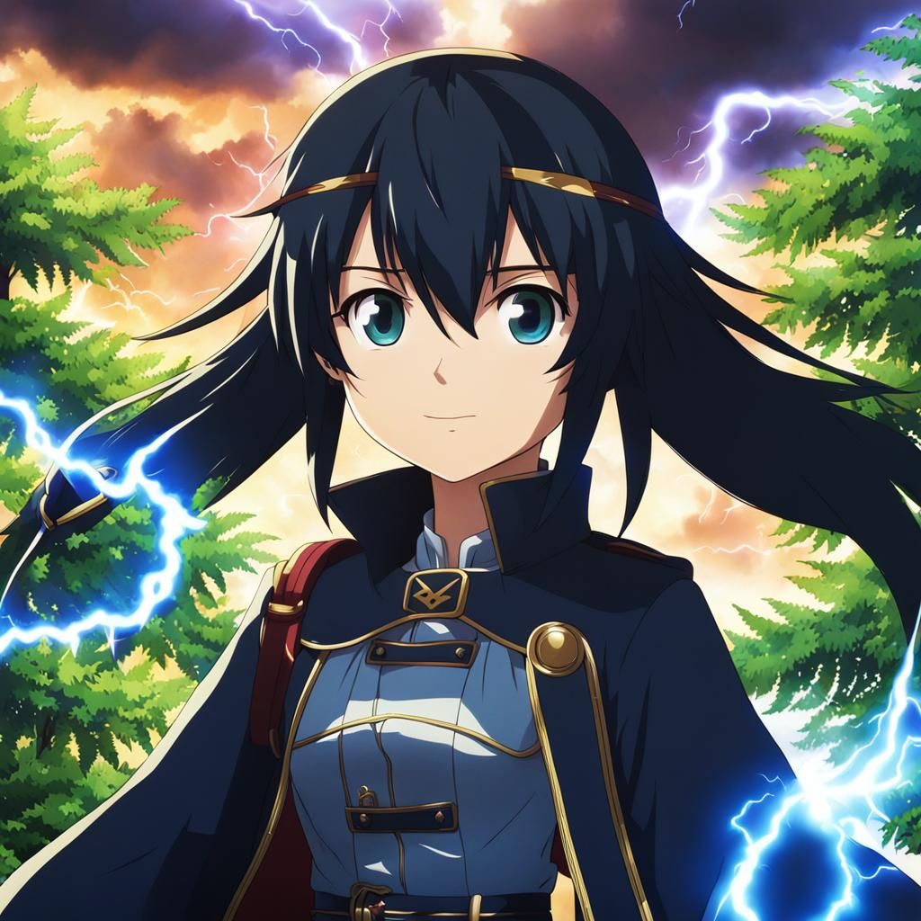 Fern Frieren Anime Banner with Lightning Effects