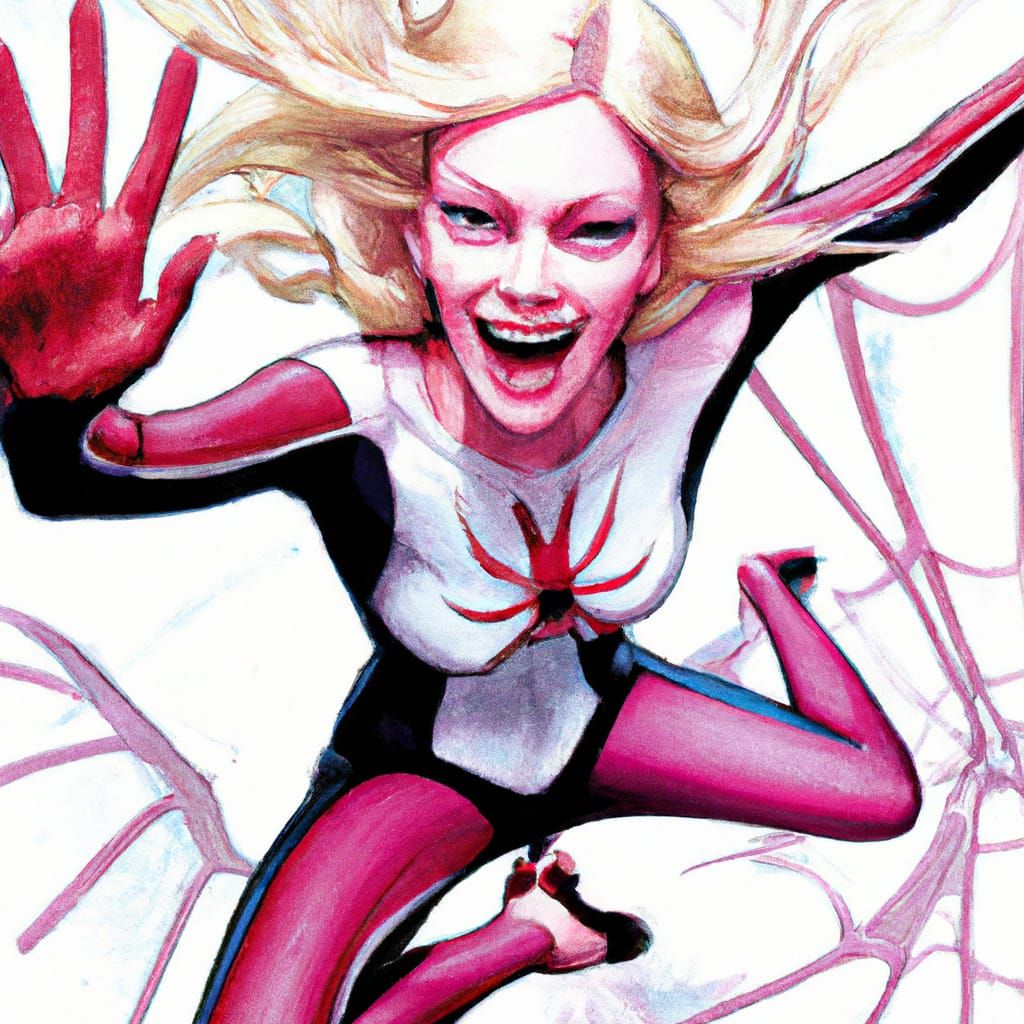 Spider Gwen Comic Book Style Portrait