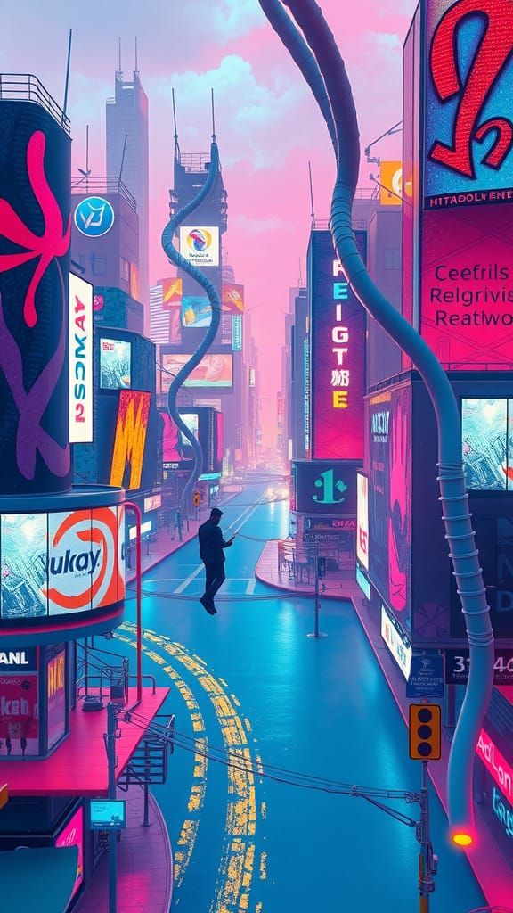 Cyberpunk Poet Paints the Cosmos in Neon Graffiti