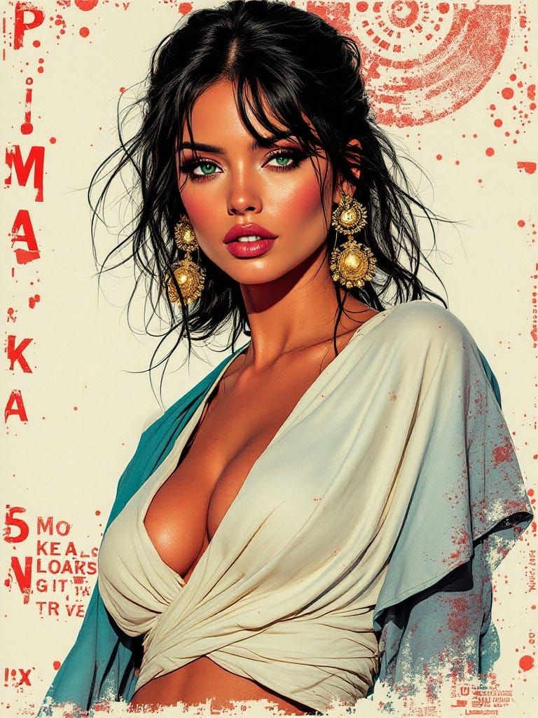 Bold Woman in Red and White Underground Poster Style