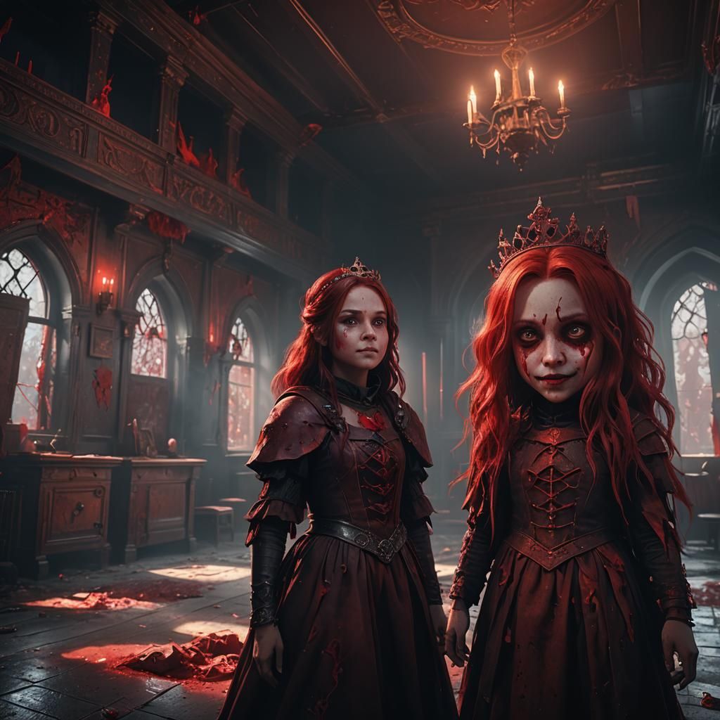 Eerie Little Ghost Princess in Dark Fantasy Style