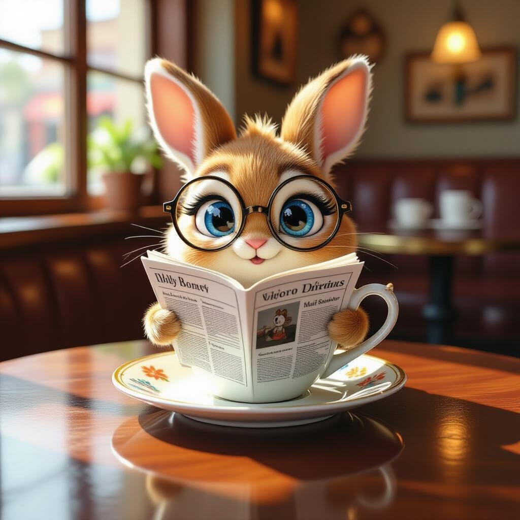 Anthropomorphic Coffee Cup in Whimsical Illustration