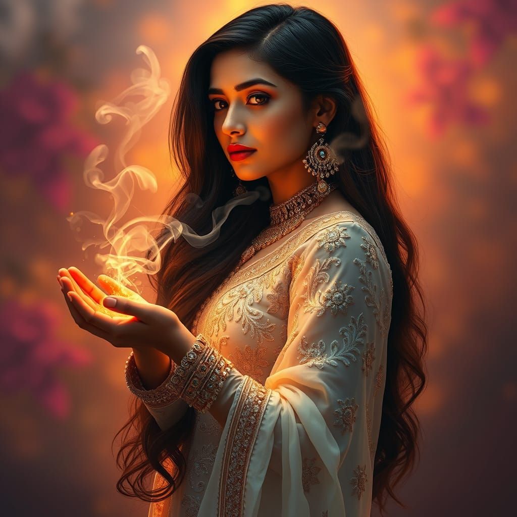 Ethereal Beauty in Futuristic Attire